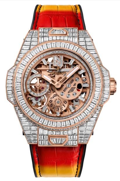 Fake Hublot Big Bang Meca-10 414.OX.9101.LR.9904.NJA18 Nicky Jam King Gold High Jewellery watch for sale